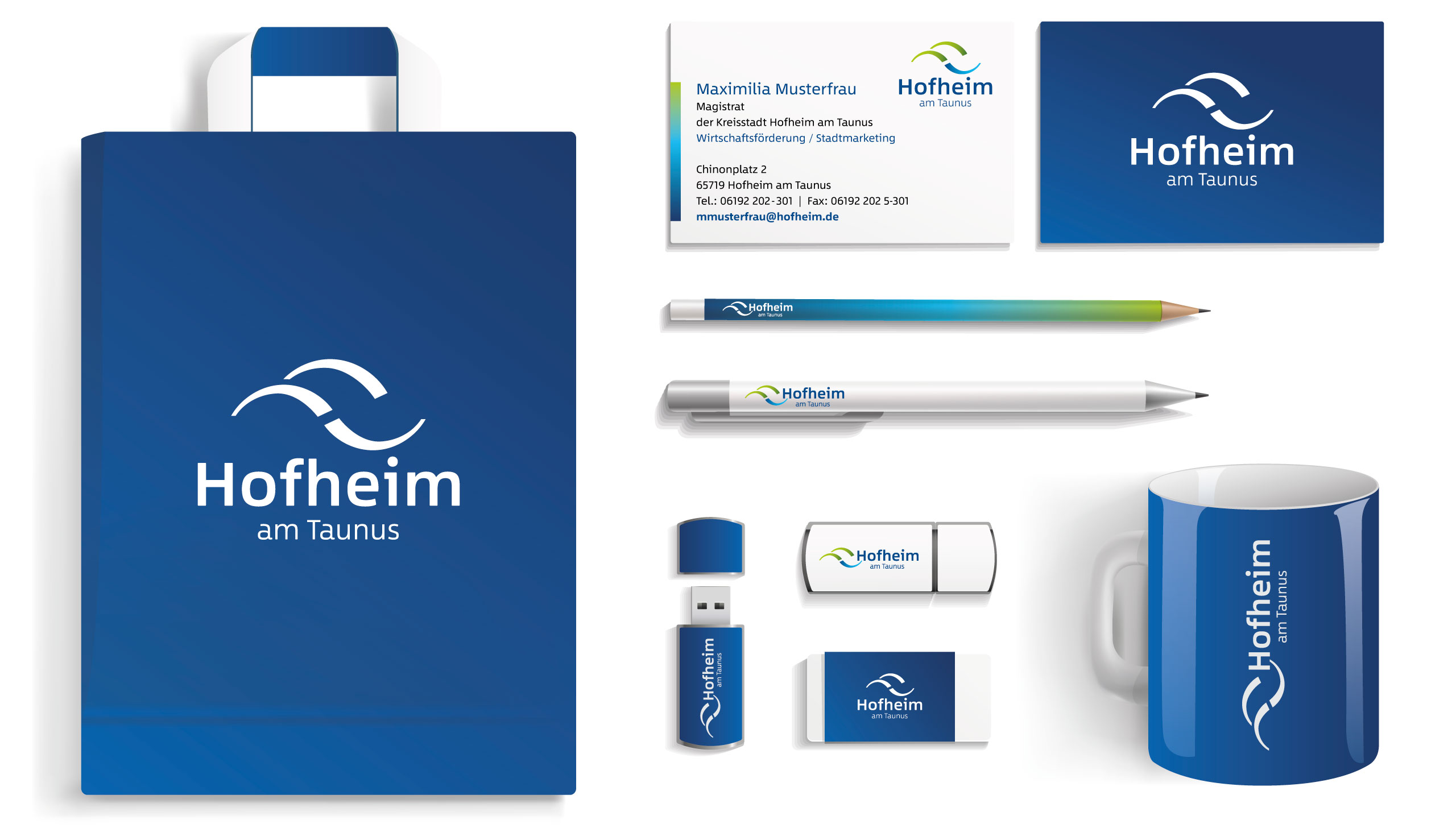 Anwendungbeispiel für das Corporate Designs der Stadt Hofheim am Taunus