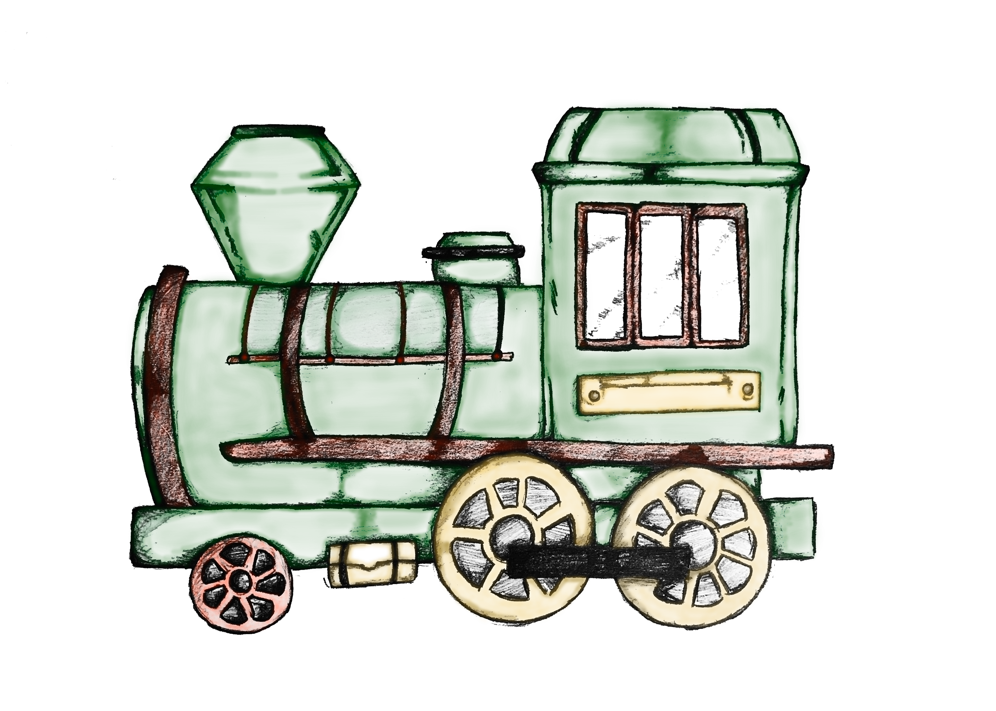 Eine grüne Lockomotive illustriert