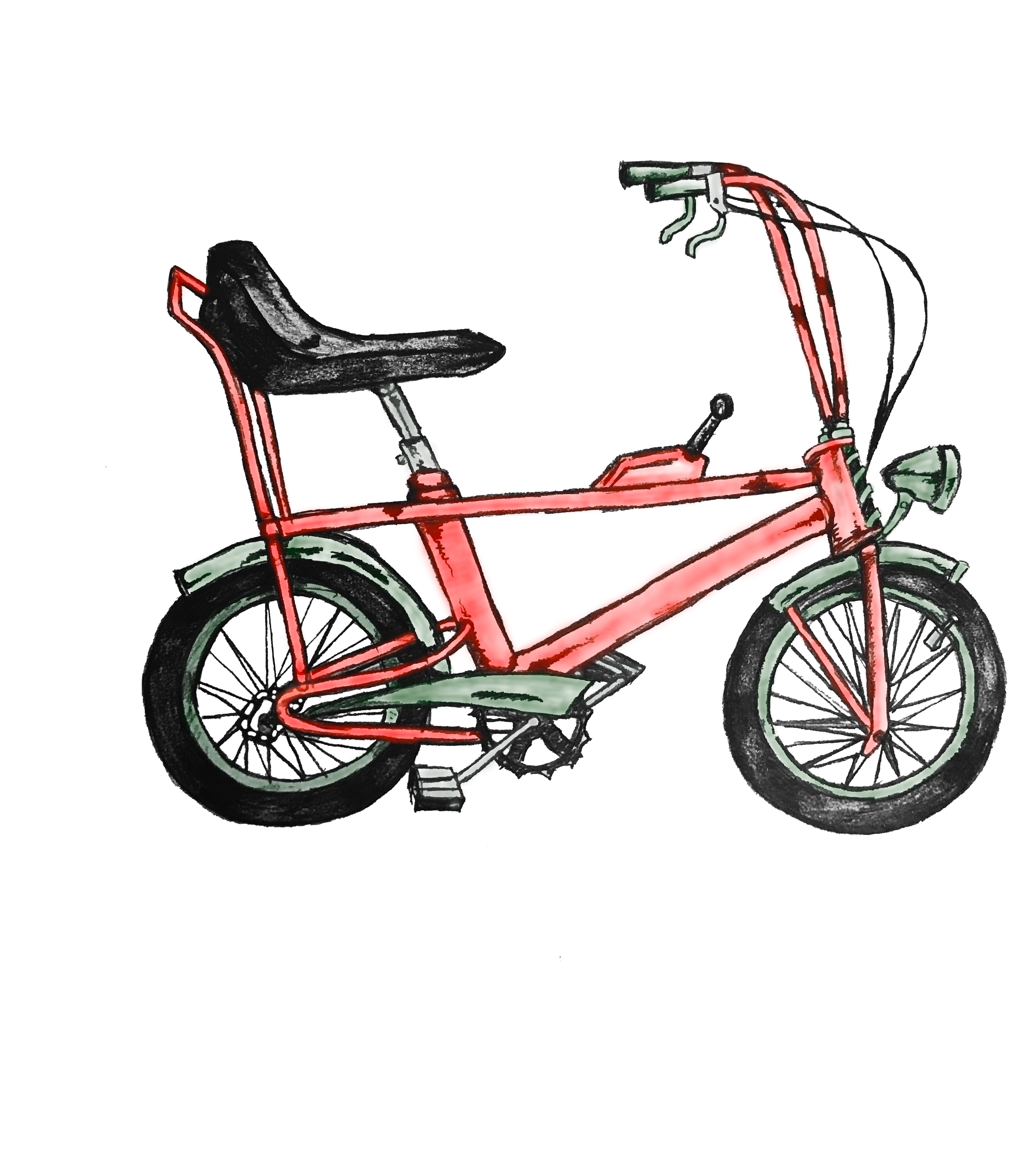 Ein rotes Fahrrad illustriert