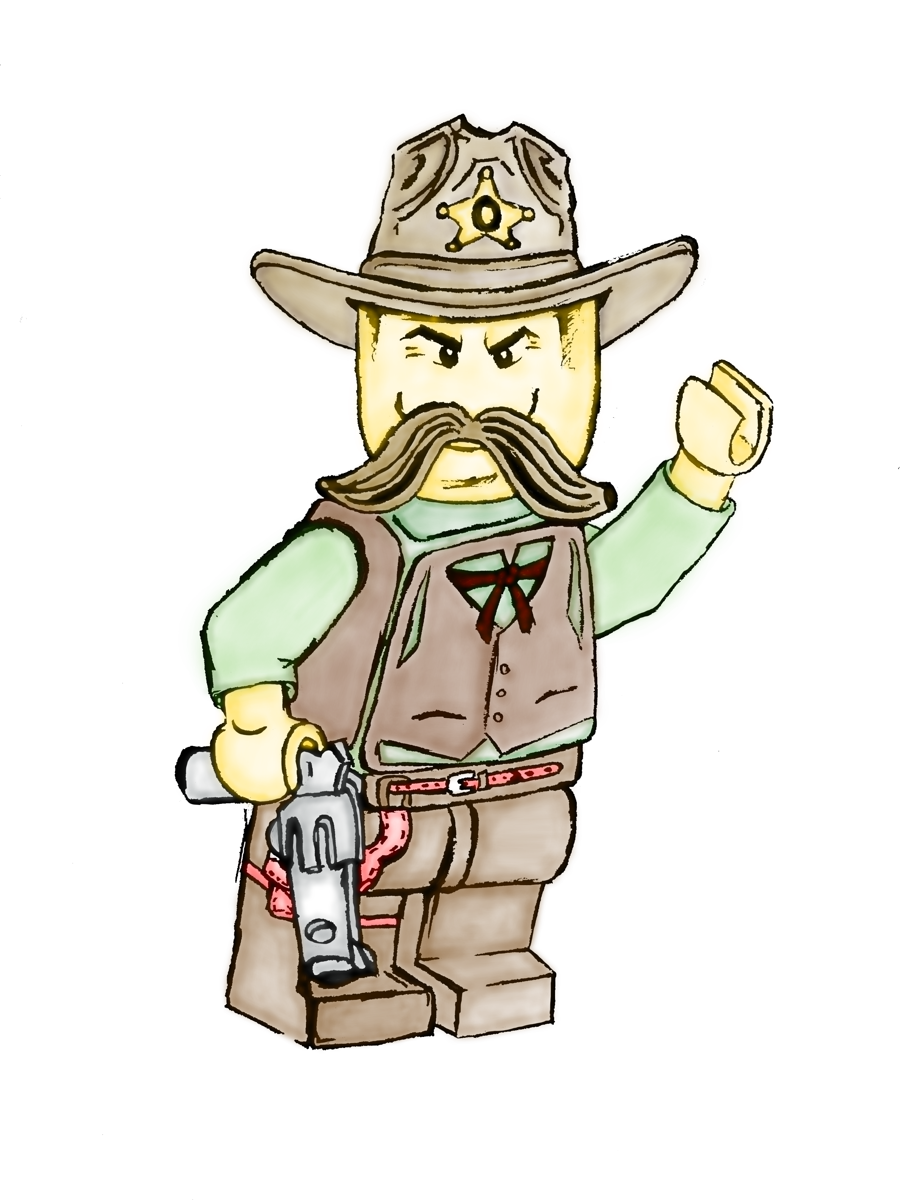 Ein Lego-Cowboy Ein Lego-Cowboy illustriert
