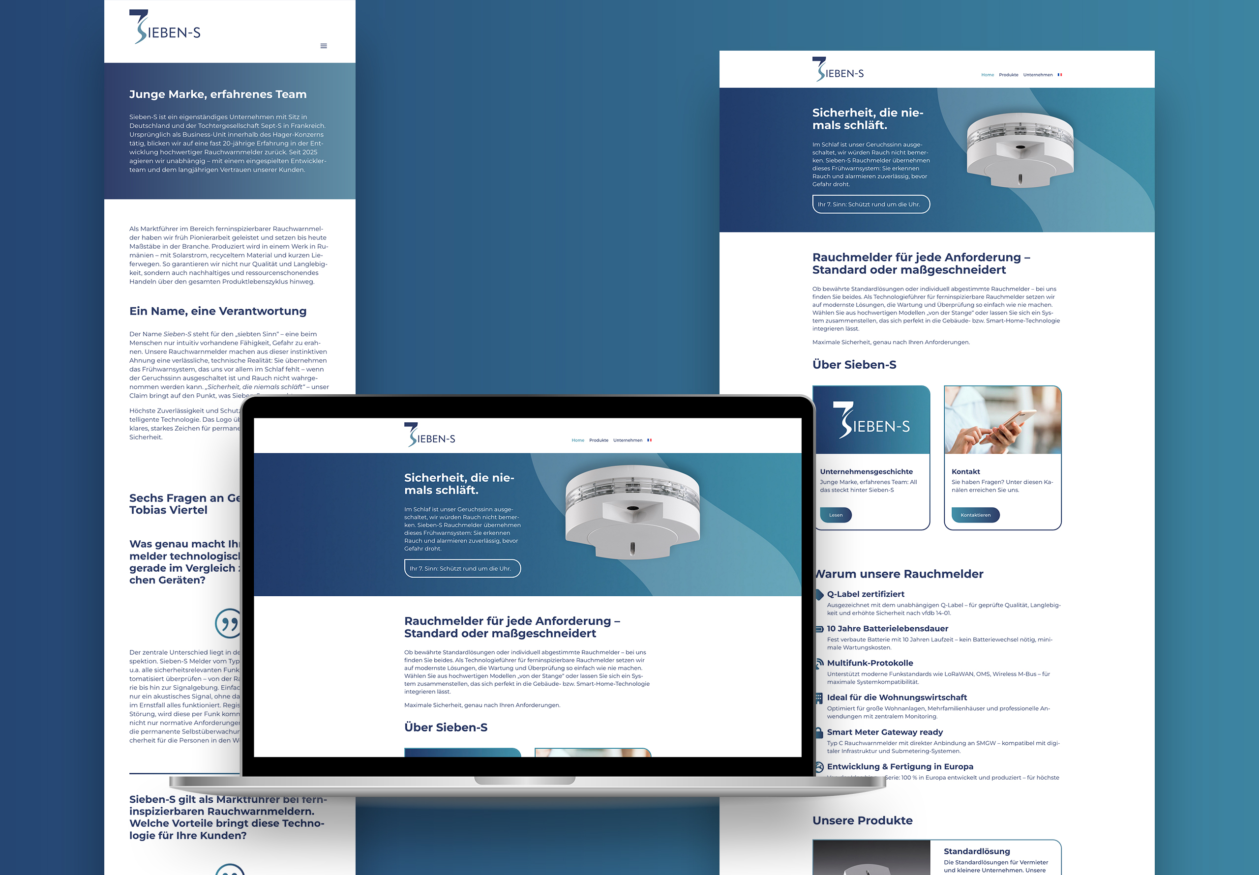 Corporate Website für Sieben-S mit Produktfokus, klarer Struktur und vertrauensbildendem Design
